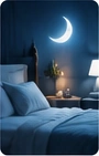 Calm bedroom at night